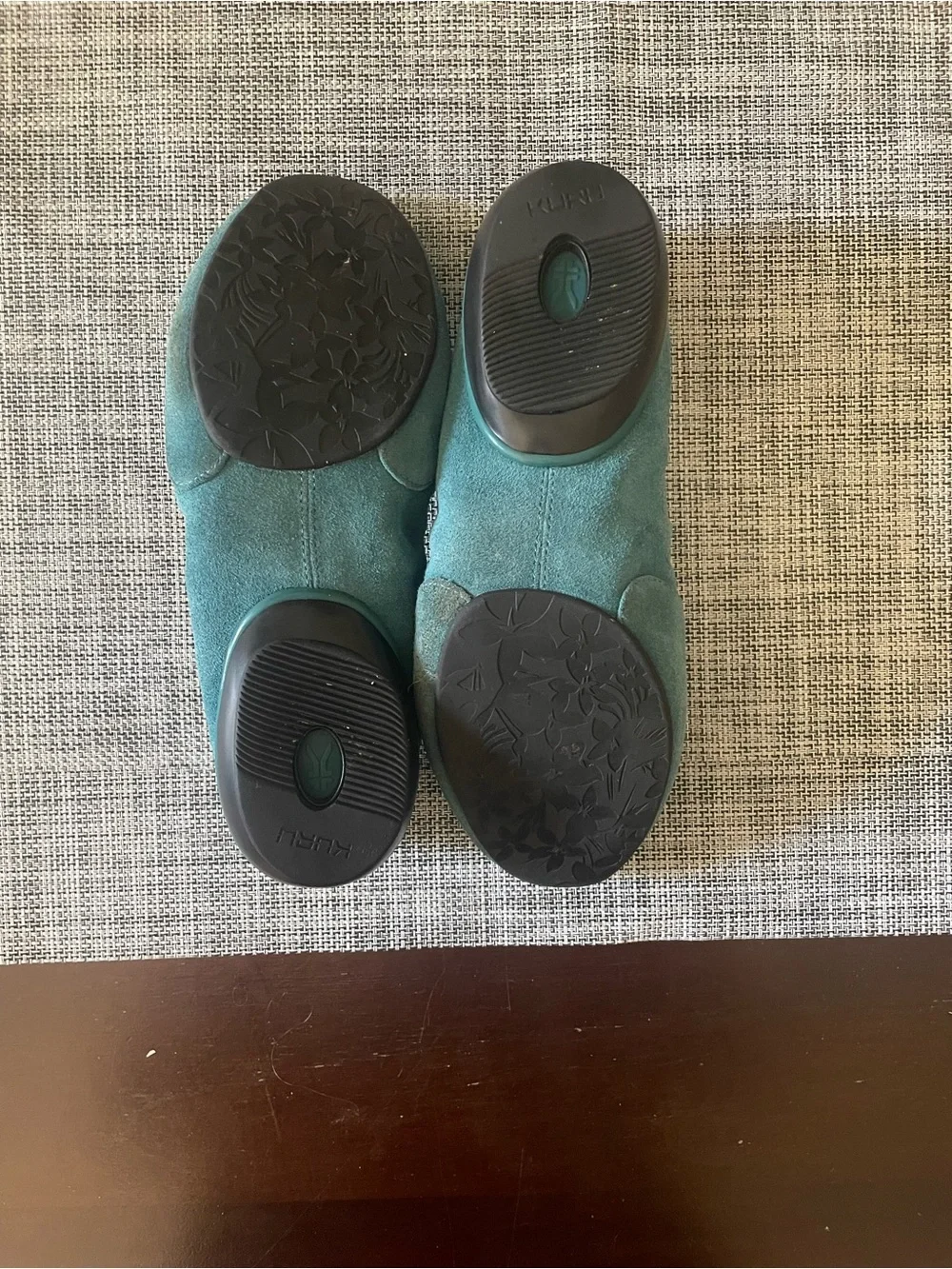 KURU Teal Suede Slip-On Ballet Flats